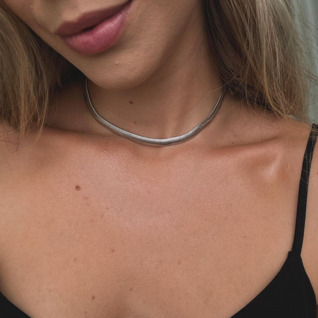 Colier Snake Argintiu