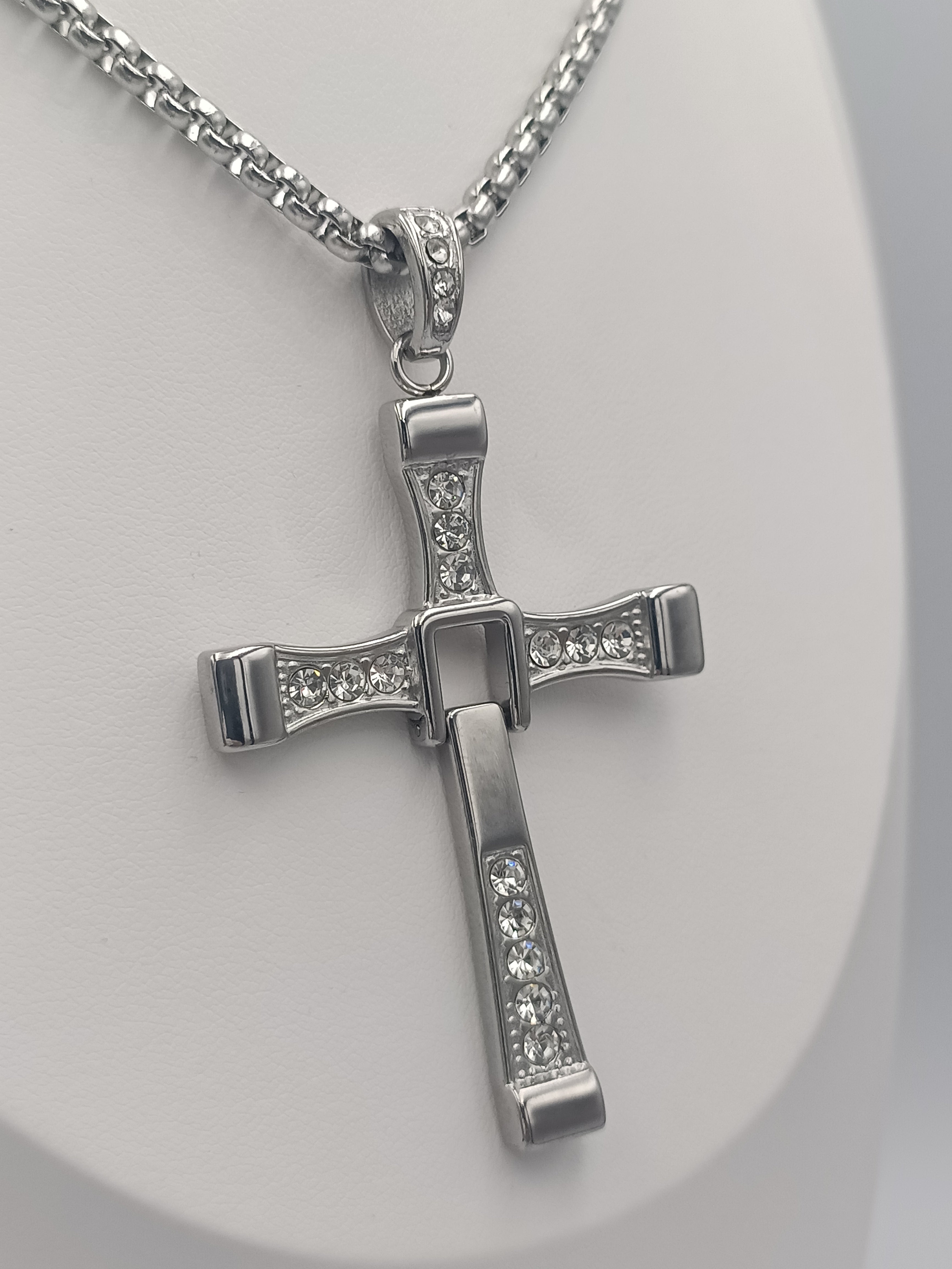 Colier Cruce XL din oțel inoxidabil 316L