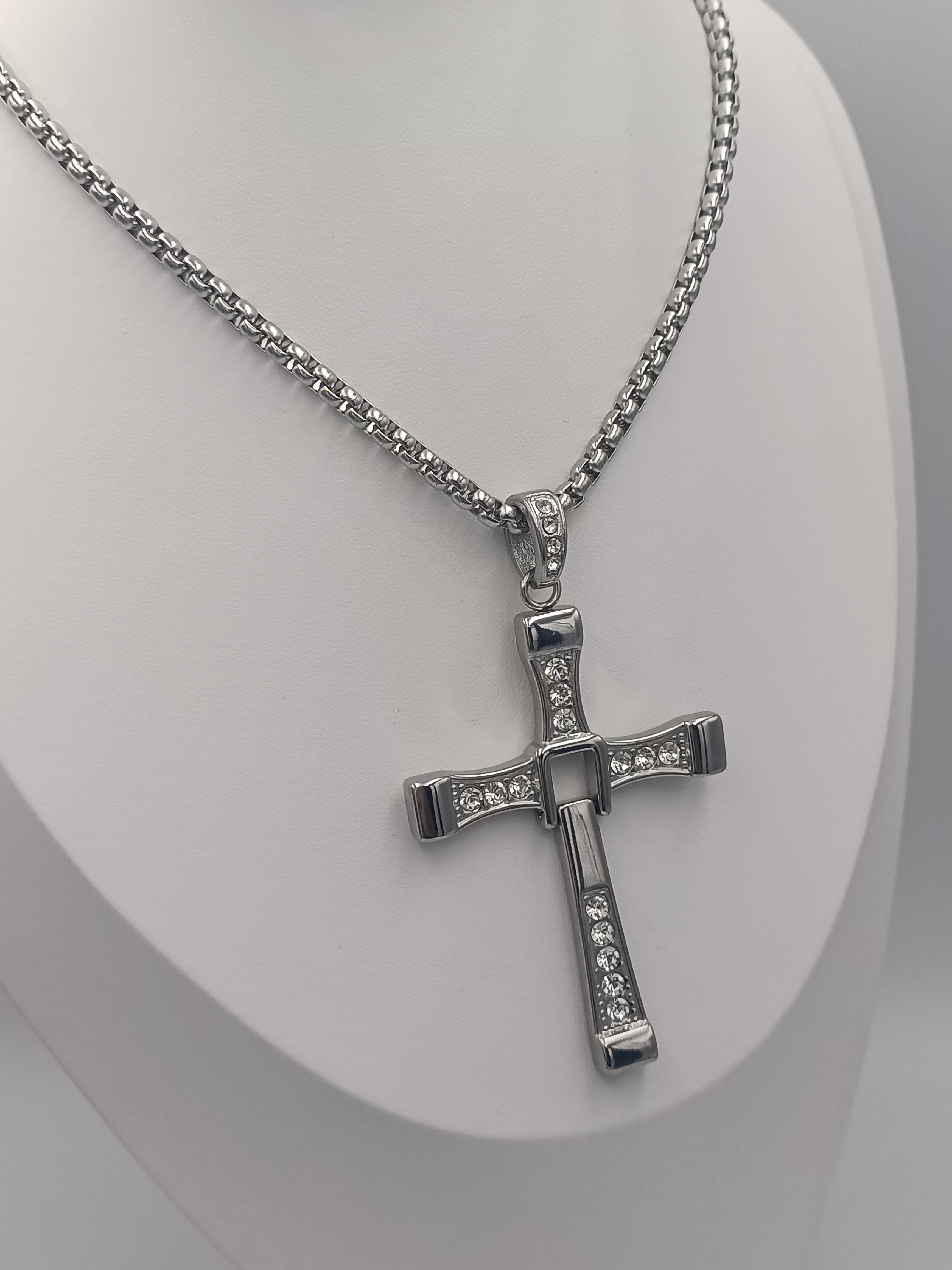 Colier Cruce XL din oțel inoxidabil 316L