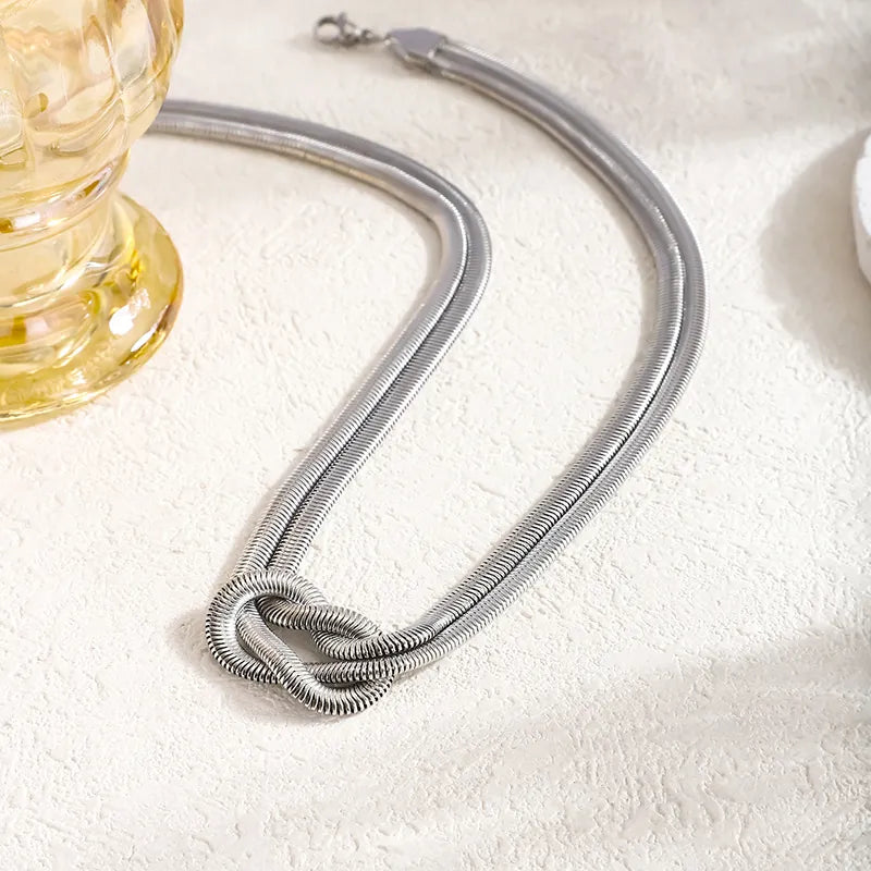 Colier Snake Twist Argintiu