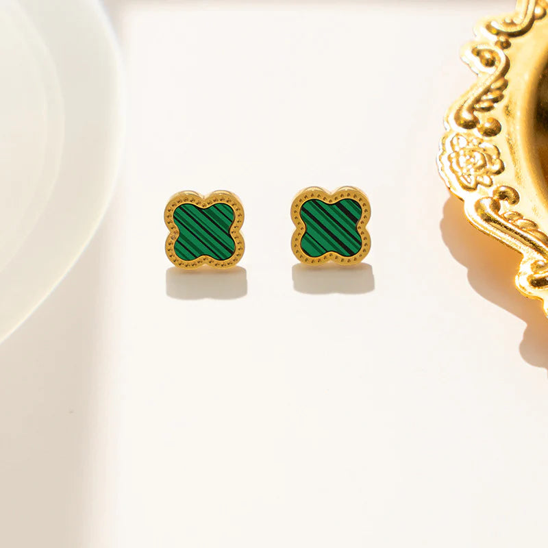 Cercei Damă Trifoi Verde