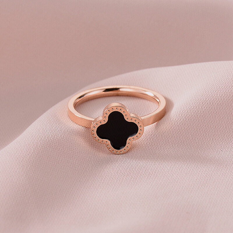 Inel Trifoi Negru Rose