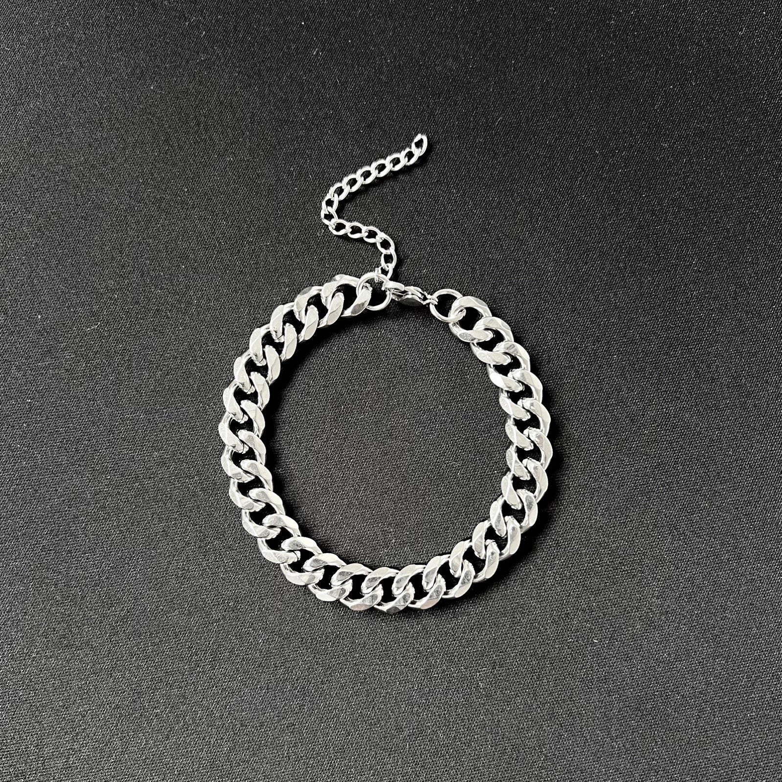 Brățară Cuban Silver 9 mm din oțel inoxidabil