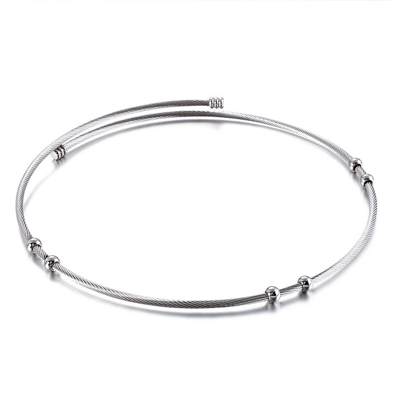 Colier Twist Cable Argintiu