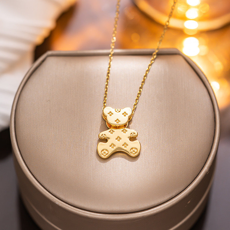 Colier Bear Charm Auriu