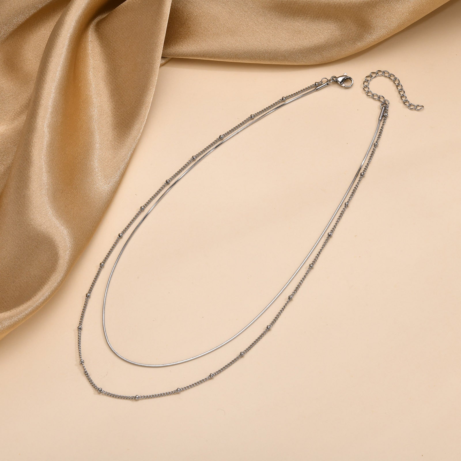 Colier Double Delight Argintiu