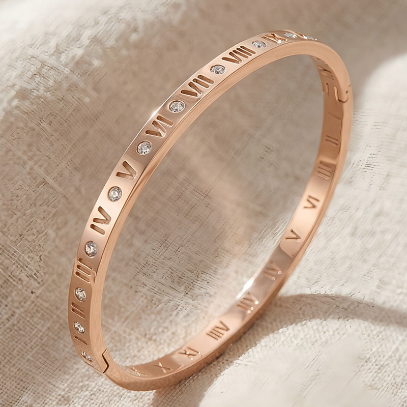 Brățară Roz cu Cifre Romane