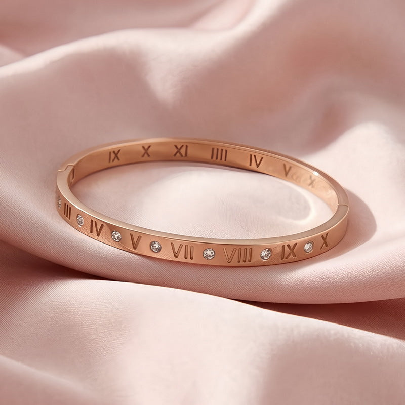 Brățară Roz cu Cifre Romane