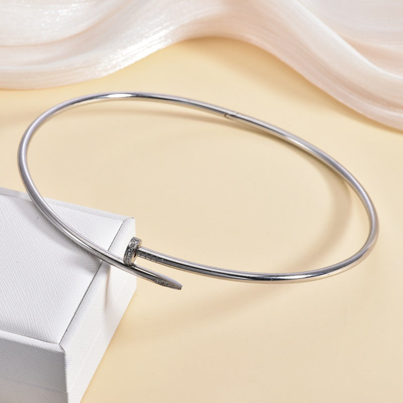 Colier Nail Argintiu