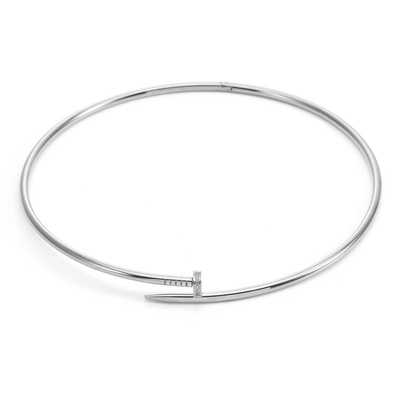 Colier Nail Argintiu