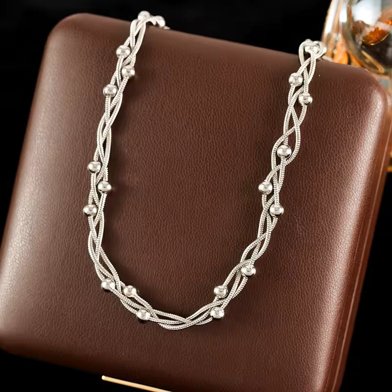 Colier Drops Argintiu