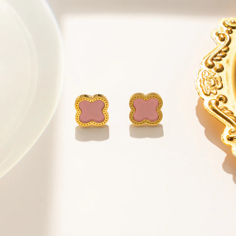 Cercei Damă Trifoi Roz